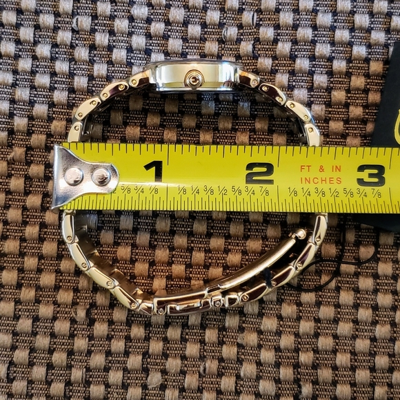 Elgin Women's EG353 Gold-Tone Black Ceramic Crystal Accented Watch. NWT. - Picture 5 of 13